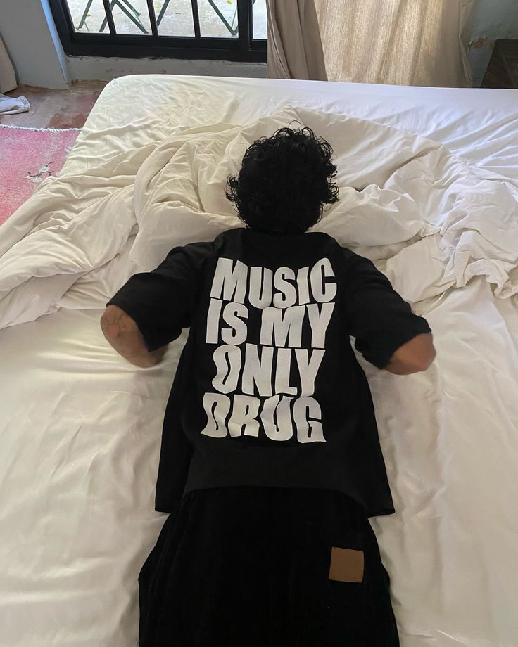 "MUSIC IS MY ONLY DRUG" Oversized Tee- Bold & Unapologetic