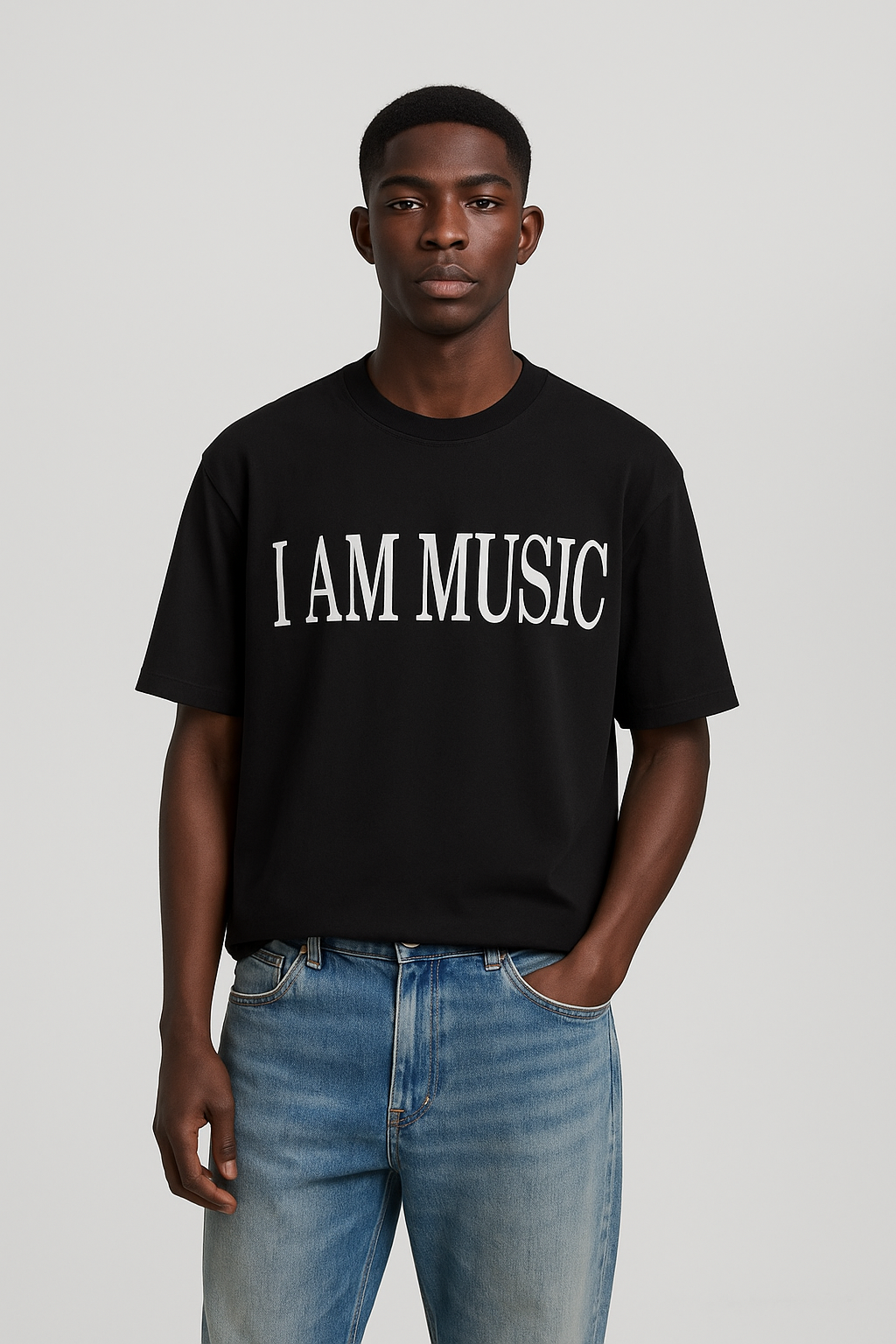 "I AM MUSIC" Black Statement Tee