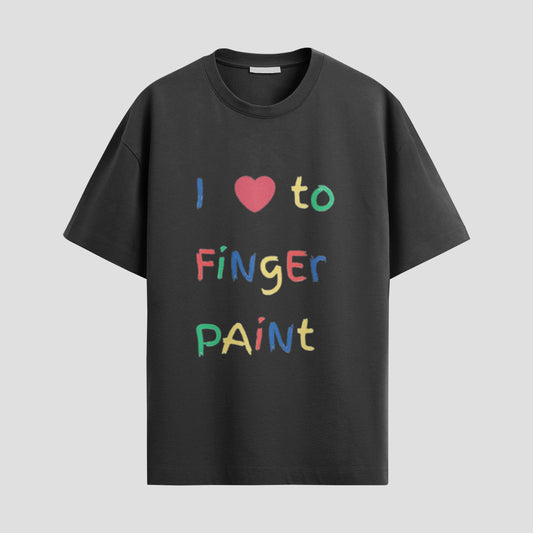 "I ❤️ to Finger Paint" Unisex Oversized Standard T-Shirt