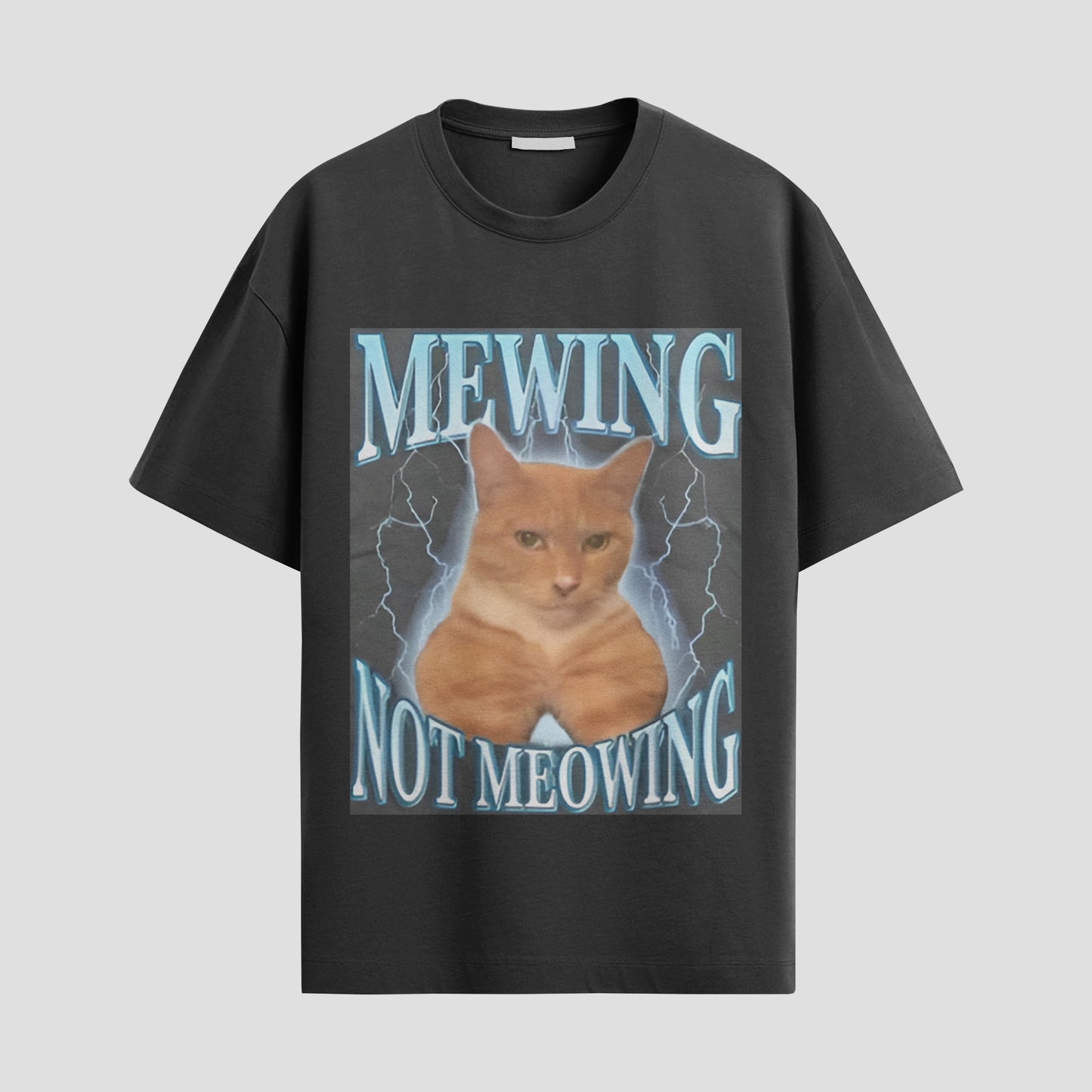 “Mewing Not Meowing” Tee – For Jawline Warriors