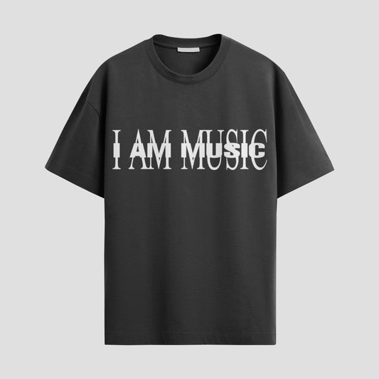 "I AM MUSIC" Black Statement Tee