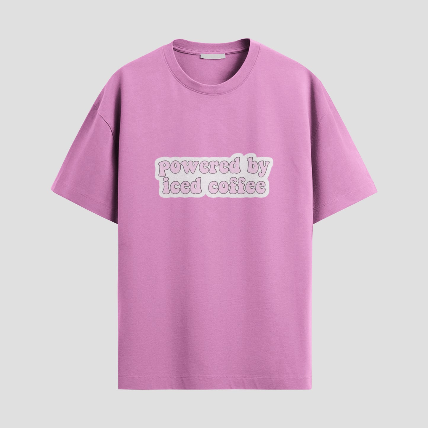 “Powered by Iced Coffee” Tee – Caffeine & Chaos