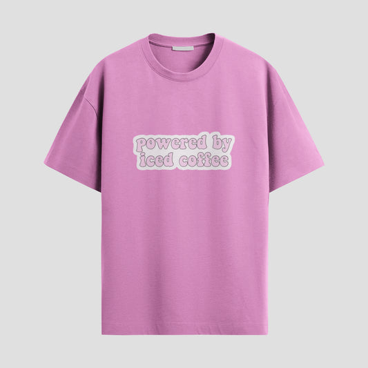 “Powered by Iced Coffee” Tee – Caffeine & Chaos