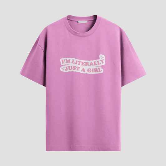 “Just a Girl” Tee – Soft, Sparkly, Self-Aware